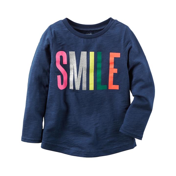 Girls 4-8 Carter's Slubbed Graphic Tee, Size: 4, Blue