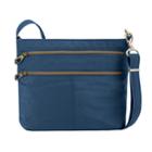 Travelon Anti-theft Signature Double Zip Crossbody Bag, Women's, Blue