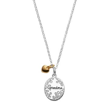 Silver Expressions By Larocks Grandma Oval Pendant Necklace, Women's, Grey
