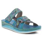 L'artiste By Spring Step Caiman Women's Sandals, Size: 36, Turquoise/blue (turq/aqua)