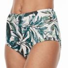 Women's Beach Scene Leaf High-waisted Brief Bottoms, Size: 16, Multicolor