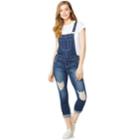 Juniors' Wallflower Mid-rise Skinny Denim Overalls, Teens, Size: Large, Med Yellow