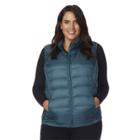 Plus Size Heat Keep Down Puffer Vest, Women's, Size: 3xl, Dark Green