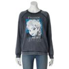 Disney Frozen Elsa Burnout Sweatshirt - Juniors, Teens, Size: Large, Grey (charcoal)