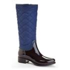 Henry Ferrera Blue Fin Women's Water-resistant Quilted Rain Boots, Size: 6 (navy)