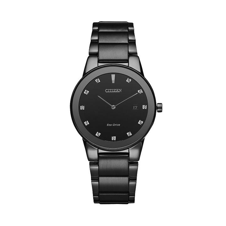 Citizen Eco-drive Men's Axiom Diamond Stainless Steel Watch - Au1065-58g, Size: Large, Black
