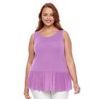 Plus Size Apt. 9&reg; Pleated Peplum Tank Top, Women's, Size: 1xl, Lt Purple