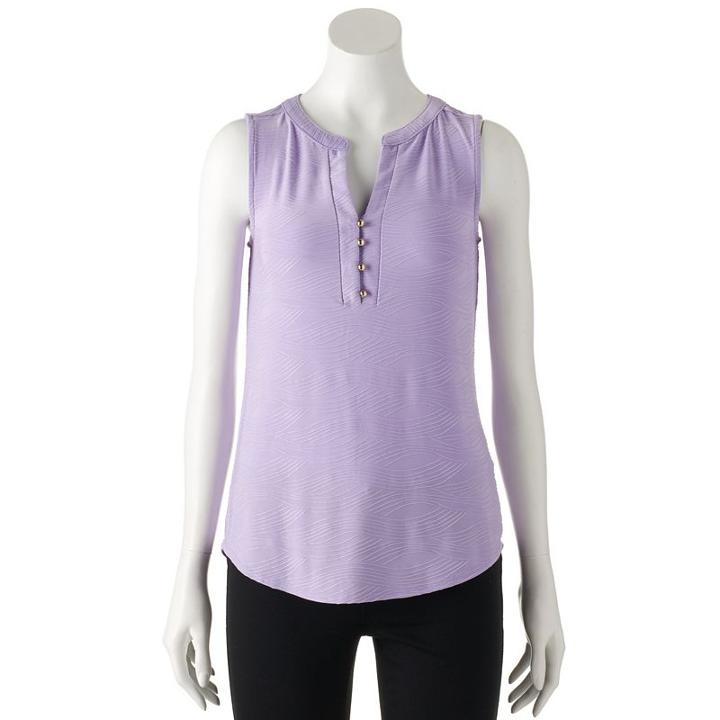 Women's Dana Buchman Wavy Jacquard Tank, Size: Medium, Med Purple