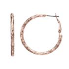 Nickel Free Textured Hoop Earrings, Women's, Pink