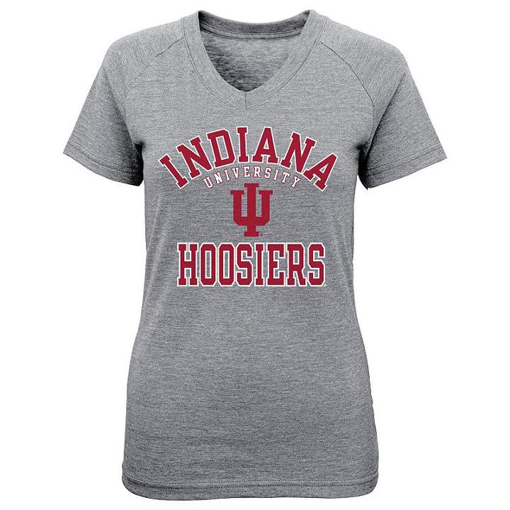 Girls 4-6x Indiana Hoosiers University Stack Tee, Girl's, Size: M(5/6), Med Grey
