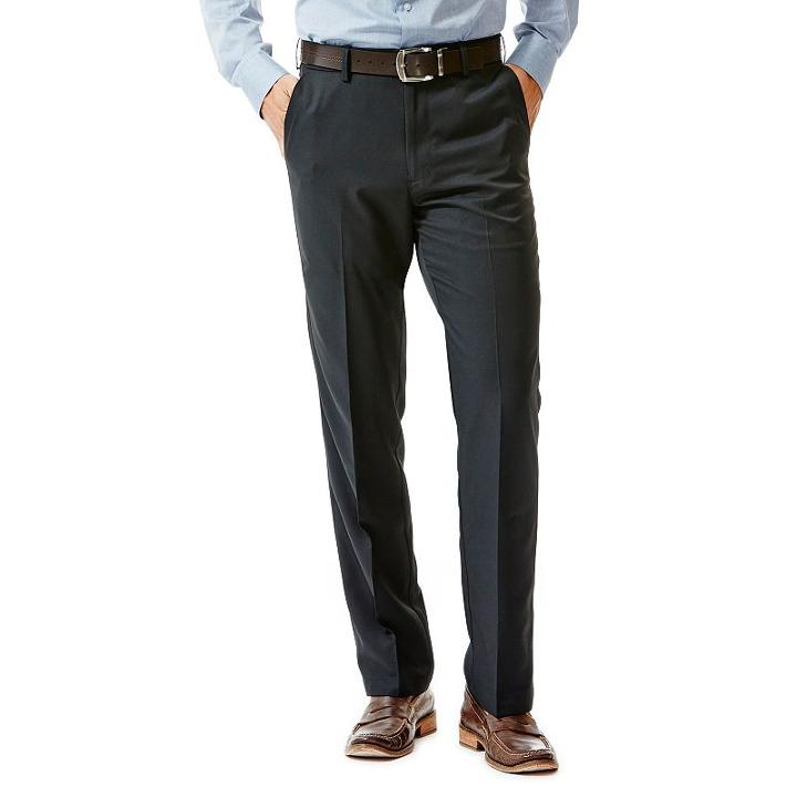 Big & Tall Haggar&reg; Straight-fit Performance Microfiber Slacks, Men's, Size: 50x30, Black