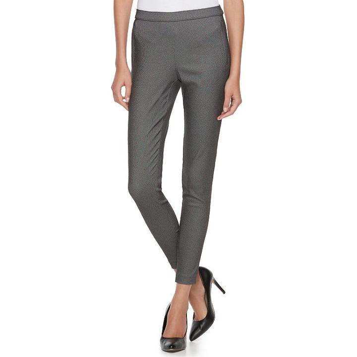 Women's Elle&trade; Pull-on Ponte Skinny Pants, Size: Xs Long, Dark Grey