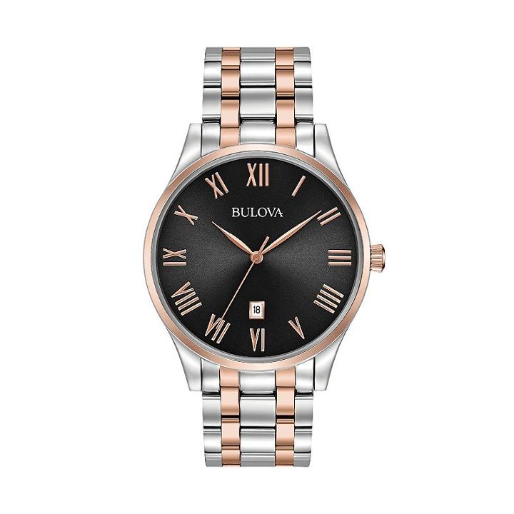 Bulova Men's Classic Two Tone Stainless Steel Watch - 98b279, Multicolor
