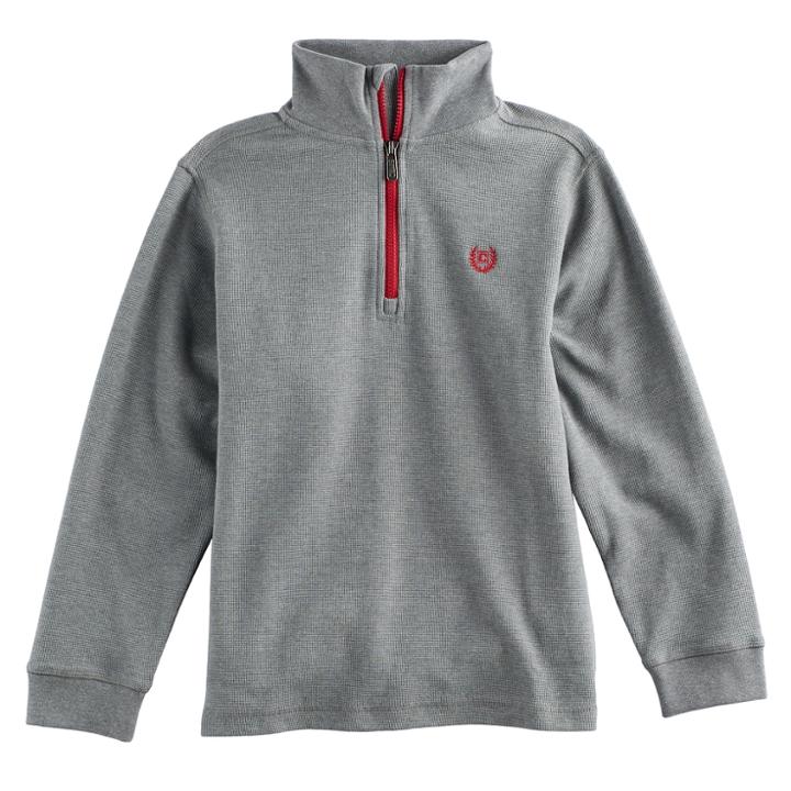 Boys 4-20 Chaps Quarter-zip Thermal Top, Size: 4-5, Med Grey