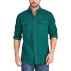 Big & Tall Chaps Classic-fit Herringbone Button-down Work Shirt, Men's, Size: Xxl Tall, Green