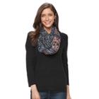 Women's Croft & Barrow&reg; Textured Sweater & Scarf, Size: Xl, Black