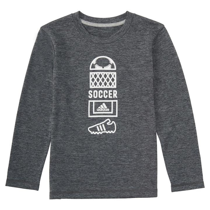 Boys 4-7x Adidas Long-sleeve Vertical Sport Collage Graphic Tee, Size: 6, Dark Grey