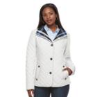 Women's Gallery Quilted Button-front Barn Jacket, Size: Medium, White