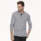 Men's Marc Anthony Slim-fit Slubbed Henley, Size: Large, Med Grey