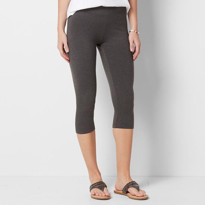 Women's Sonoma Goods For Life™ Wide Waist Capri Leggings, Size: Xxl, Dark Grey