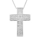 14k Gold 1 Carat T.w. Igl Certified Diamond Cross Pendant, Size: 18, White