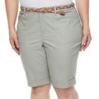 Plus Size Gloria Vanderbilt Rachel Twill Bermuda Shorts, Women's, Size: 24 W, Lt Green