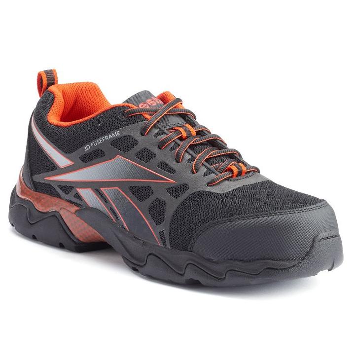 Reebok Work Beamer Men's Composite-toe Athletic Shoes, Size: 14 Med, Black