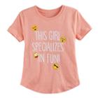 Girls 7-16 This Girl Specializes In Fun Graphic Tee, Size: Medium, Drk Orange