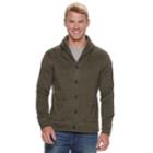 Men's Sonoma Goods For Life&trade; Supersoft Modern-fit Sweater Fleece Shawl-collar Cardigan, Size: Large, Med Brown