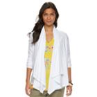 Women's Chaps Solid Open-front Cardigan, Size: Xs, White