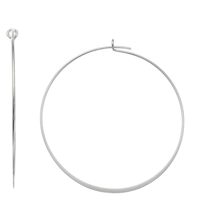 Lc Lauren Conrad Silver Tone Nickel Free Flat Edge Hoop Earrings, Women's