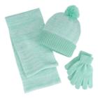 Berkshire, Girls 4-16 3-pc. Marled Infinity Scarf, Hat & Gloves Set, Girl's, Dark Green
