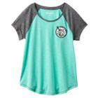 Girls Plus Size Mudd&reg; Raglan Stitched Tee, Girl's, Size: 16 1/2, Brt Green