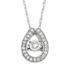 Dancing Love 1/5 Carat T.w. Diamond 10k White Gold Horseshoe Pendant Necklace, Women's