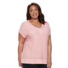 Plus Size Croft & Barrow&reg; Dolman Pointelle Sweater, Women's, Size: 3xl, Pink