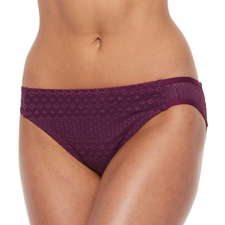 Women's Apt. 9&reg; Crochet Scoop Bikini Bottoms, Size: Small, Dark Red