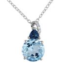Sky Blue Topaz, London Blue Topaz And Diamond Accent Pendant, Women's, Size: 18