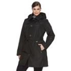 Plus Size Weathercast Bonded Hooded Trench Coat, Women's, Size: 1xl, Black