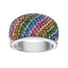 Crystal Sterling Silver Dome Ring, Women's, Size: 8, Multicolor