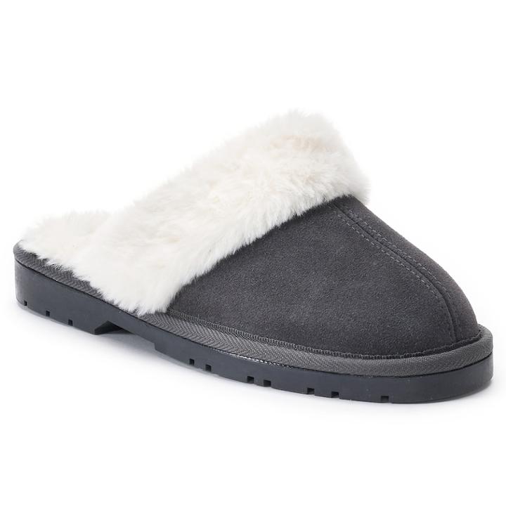 Women's Chaps Suede Scuff Slippers, Size: Xl, Oxford