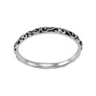 Itsy Bitsy Sterling Silver Antiqued Scrollwork Midi Ring, Women's, Size: 4, Grey