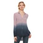 Women's Rock & Republic&reg; Crinkle Ombre Shirt, Size: Medium, Med Purple