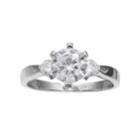 Primrose Sterling Silver Cubic Zirconia 3-stone Ring, Women's, Size: 7, White