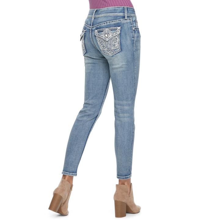 Women's Apt. 9&reg; Embellished Skinny Jeans, Size: 6, Med Blue