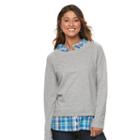 Women's Caribbean Joe Mock-layer Pullover, Size: Small, Blue Other
