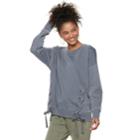 Juniors' Pink Republic Lace-up Sweatshirt, Teens, Size: Xl, Grey