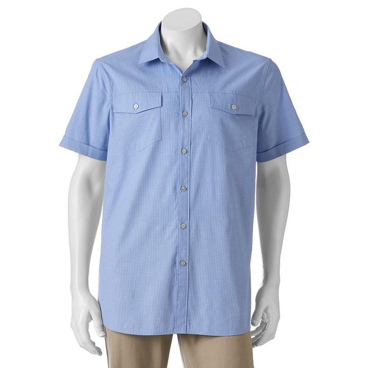 Big & Tall Apt. 9&reg; Classic-fit Stretch Button-down Shirt, Men's, Size: Xxl Tall, Blue (navy)