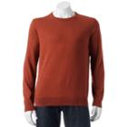 Men's Sonoma Goods For Life&trade; Classic-fit Solid Fine Gauge Crewneck Sweater, Size: Xxl, Med Orange