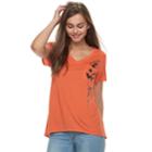 Juniors' Jack-o'-lantern Pocket Tee, Teens, Size: Large, Orange