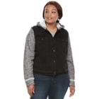 Juniors' Plus Size Mudd&reg; Knit Sleeve Jean Jacket, Teens, Size: 1xl, Black